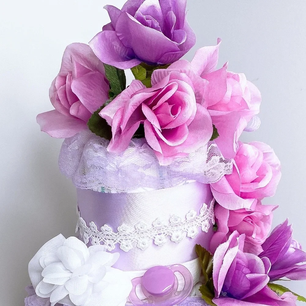 Flowers Easter Diaper Cake